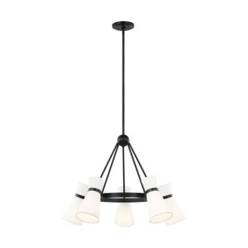 Clark Five Light Chandelier in Midnight Black by Visual Comfort Studio