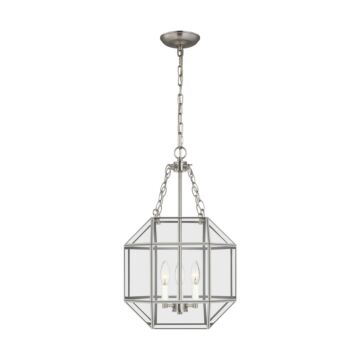 Morrison Three Light Lantern in Brushed Nickel by Visual Comfort Studio