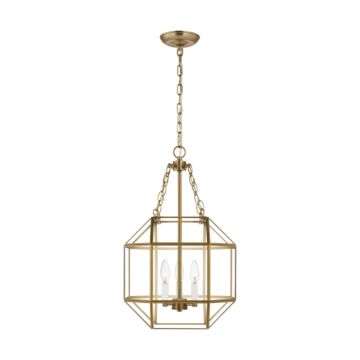 Morrison Three Light Lantern in Satin Brass by Visual Comfort Studio