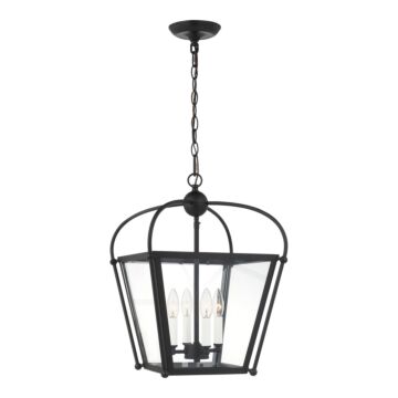 Charleston Four Light Lantern in Midnight Black by Visual Comfort Studio