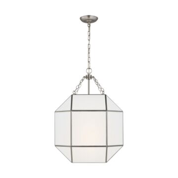 Morrison Three Light Lantern in Brushed Nickel by Visual Comfort Studio