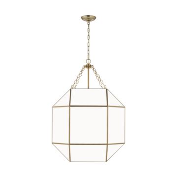 Morrison Four Light Lantern in Satin Brass by Visual Comfort Studio