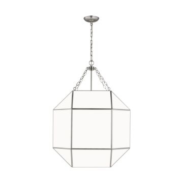 Morrison Four Light Lantern in Brushed Nickel by Visual Comfort Studio