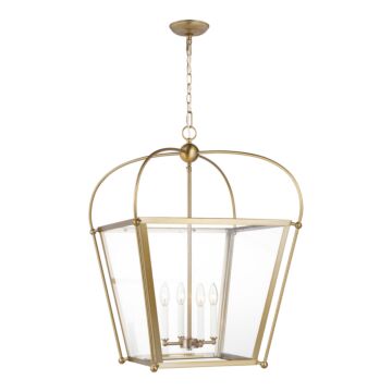 Charleston Four Light Foyer in Satin Brass by Visual Comfort Studio