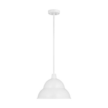 Barn Light One Light Outdoor Pendant in White by Visual Comfort Studio
