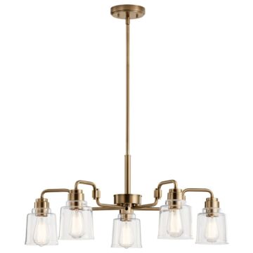 Aivian Five Light Chandelier in Weathered Brass by Kichler