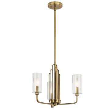 Kimrose Three Light Chandelier in Brushed Natural Brass by Kichler