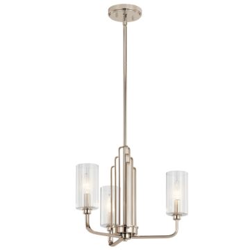 Kimrose Three Light Chandelier in Polished Nickel by Kichler