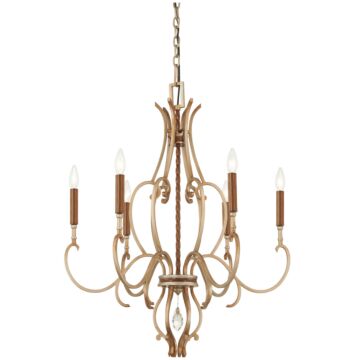 Magnolia Manor Chandelier in Pale Gold Distressed Bronze by Metropolitan