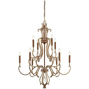 Magnolia Manor Chandelier in Pale Gold Distressed Bronze by Metropolitan