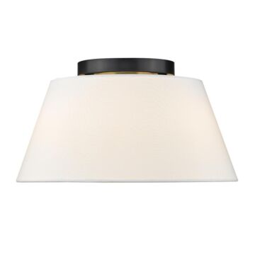 Penn Three Light Flush Mount in Matte Black by Golden