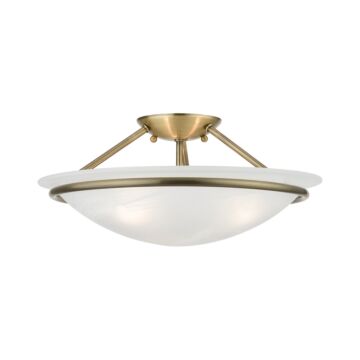 Newburgh 3-Light Semi-Flush Mount in Antique Brass