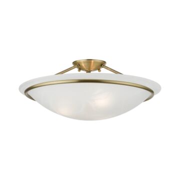 Newburgh 3-Light Semi-Flush Mount in Antique Brass