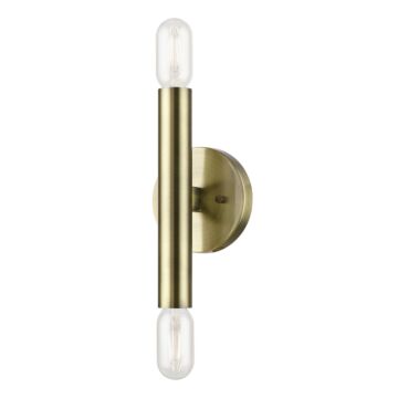 Copenhagen 2-Light Wall Sconce in Antique Brass
