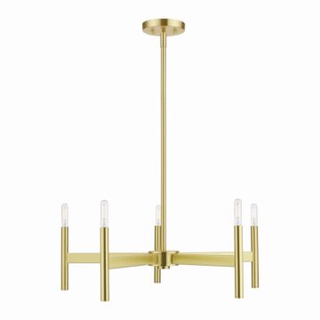 Copenhagen 5-Light Chandelier in Satin Brass