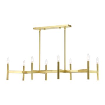 Copenhagen 8-Light Linear Chandelier in Satin Brass