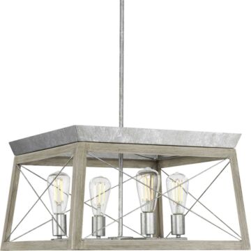 Briarwood 4-Light Chandelier in Galvanized Finish
