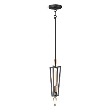 Wings One Light Pendant in Black   Satin Brass by Maxim