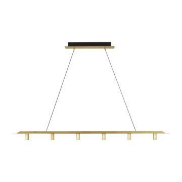 Ponte LED Linear Suspension in Natural Brass by Visual Comfort Modern