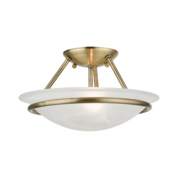 Newburgh 2-Light Semi-Flush Mount in Antique Brass