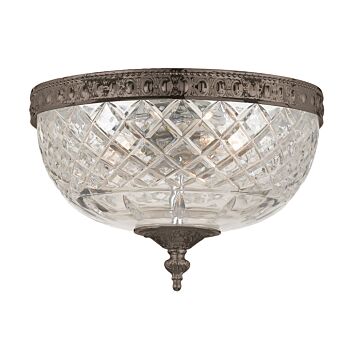 Ceiling Mount Two Light Flush Mount in English Bronze by Crystorama