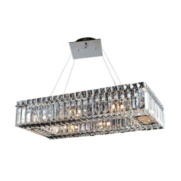Baguette Eight Light Pendant in Chrome by Allegri