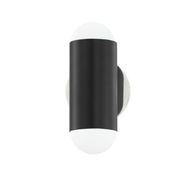 Kira Two Light Wall Sconce in Polished NickelSoft Black by Mitzi