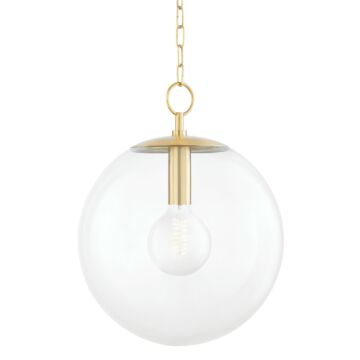 Juliana One Light Pendant in Aged Brass by Mitzi