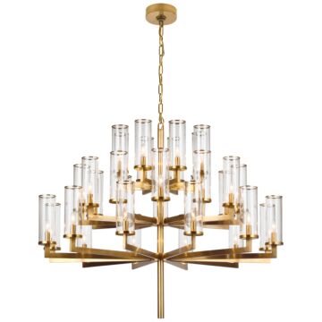 Liaison 32 Light Chandelier in Antique-Burnished Brass by Visual Comfort Signature