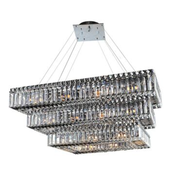 Baguette 34 Light Pendant in Chrome by Allegri