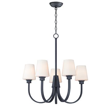 Shelter Five Light Chandelier in Black by Maxim