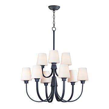 Shelter Nine Light Chandelier in Black by Maxim
