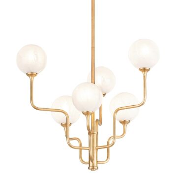 Onyx Six Light Chandelier in Vintage Gold Leaf by Corbett Lighting