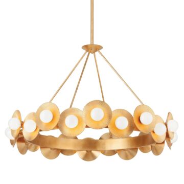 Emerald 22 Light Chandelier in Vintage Gold Leaf by Corbett Lighting