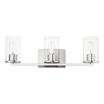 Sleek Three Light Bath Vanity in Satin Nickel by Maxim