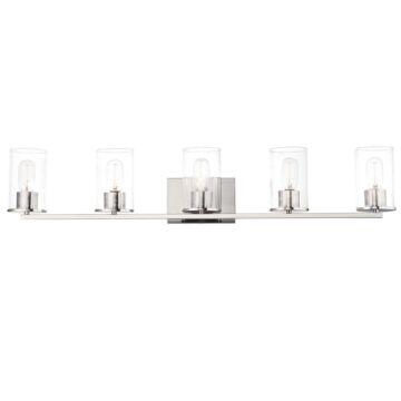 Sleek Five Light Bath Vanity in Satin Nickel by Maxim