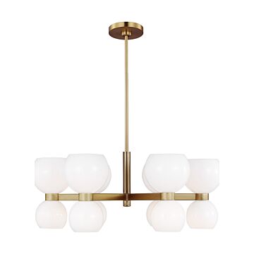 Londyn 12 Light Chandelier in Burnished Brassith Milk White Glass by Visual Comfort Studio