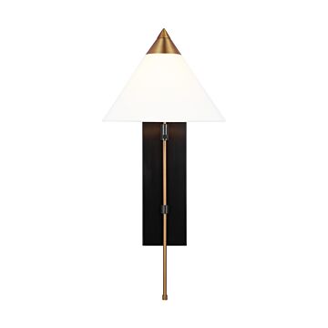 Franklin One Light Wall Sconce in Burnished Brass and Deep Bronze by Visual Comfort Studio