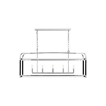 Hadley Five Light Chandelier in Polished Nickel by Visual Comfort Studio