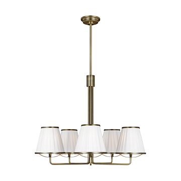 Esther Five Light Chandelier in Time Worn Brass by Visual Comfort Studio