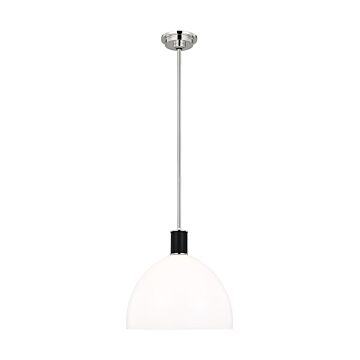 Hadley One Light Pendant in Polished Nickel by Visual Comfort Studio