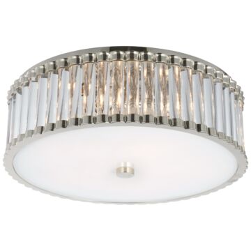 Kean LED Flush Mount in Polished Nickel by Visual Comfort Signature