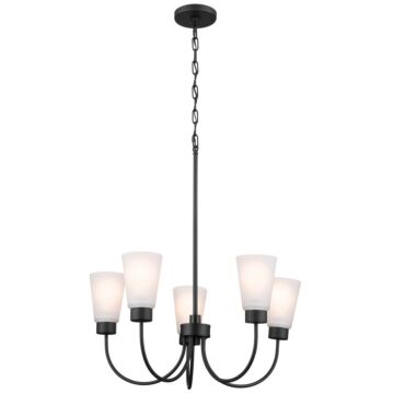 Erma Five Light Chandelier in Black by Kichler