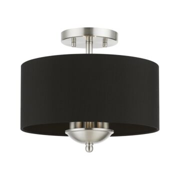 Huntington 3-Light Semi-Flush Mount in Brushed Nickel