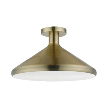 Geneva 1-Light Semi-Flush Mount in Antique Brass