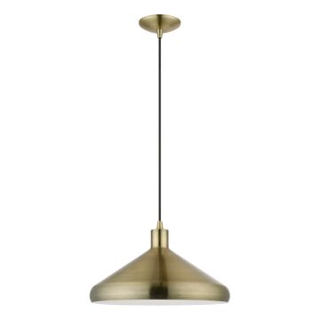 Geneva 1-Light Pendant in Antique Brass