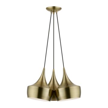 Waldorf 3-Light Pendant in Antique Brass