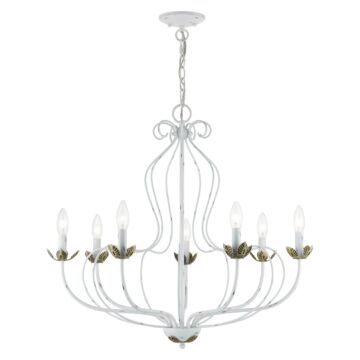 Katarina 7-Light Chandelier in Antique White w with Antique Brasss