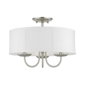 Brookdale 3-Light Semi-Flush Mount in Brushed Nickel