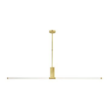Phobos LED Linear Suspension in Natural Brass by Visual Comfort Modern